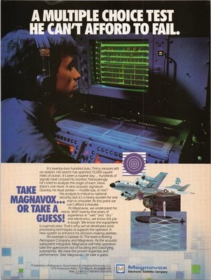 Magnavox Electronic Systems Vintage 1980s Magazine Ad P-3 Orion Submarine Sonar