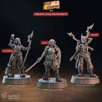 Pirate Sailor Women - Pirate Chronicles - CastNPlay - Terrain Wargaming D&D DnD 
