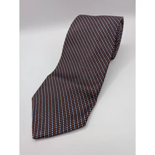 Brooks Brothers Makers Silk Tie Orange Blue Micro Dot Woven England Made USA