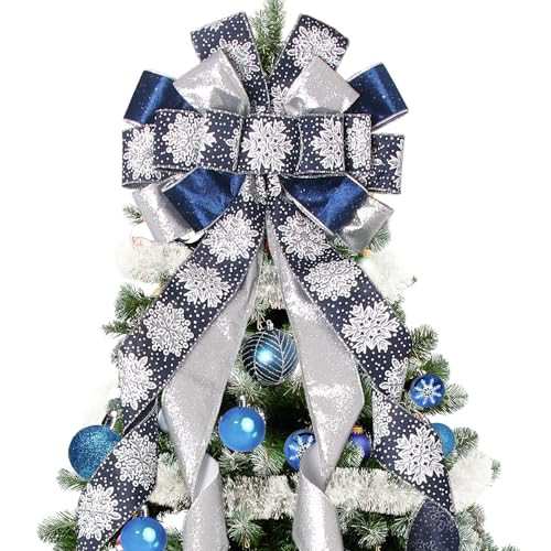 Christmas Tree Topper Christmas Wreath Bow, 52 * 13 inches Large Tree Toppers...