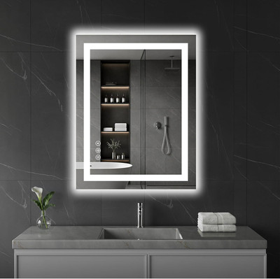 36''X24'' LED Anti-Fog Bathroom Mirror with Front & Backlight, Shatter-Proof