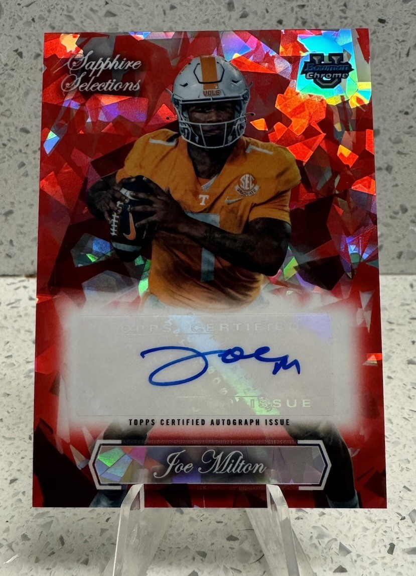 2023 Bowman U Chrome - Joe Milton III Red Refractor Auto /5 - Sapphire Cowboys