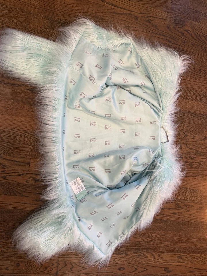 New Taylor Swift Life Showgirl Green Faux Fur Jacket Sequin Dress Coat XL / 2XL - Image 4 of 4