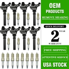 8* Ignition Coils & 16* Spark Plugs for Dodge Ram 1500 2500 3500 5.7L V8 UF378