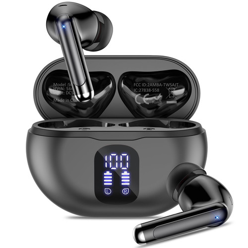 Wireless Earbuds, 2024 Bluetooth 5.3 Headphones, 50H Playback Deep Bass Stere...