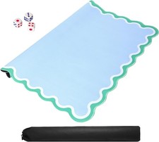 Blue Mahjong Mat 31.5 x 31.5 with Black Carrying Bag, Anti-Slip, and More