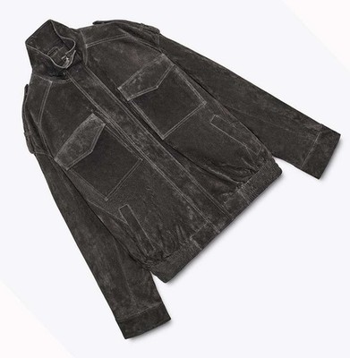 ZARA NEW WOMAN SUEDE LEATHER JACKET CHARCOAL XS-XL 4341/770/822 | eBay