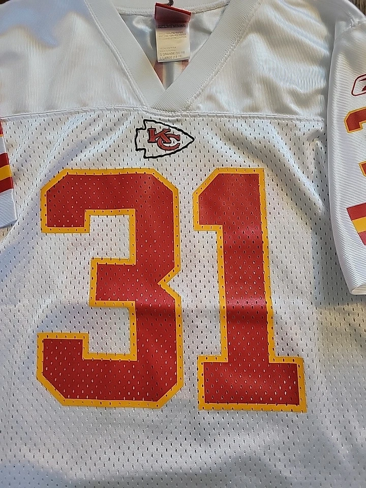 锐步牧师福尔摩斯堪萨斯城酋长队NFL橄榄球球衣青少年大号14-16  — 第 3/4 张图片