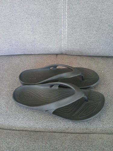 Sandalias sin cordones CROCS Kadee II negras para mujer talla 9 ~ usadas en excelente estado - Imagen 2 de 5