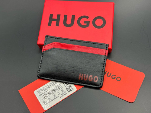 New HUGO Subway Business Genuine Leather Card Holder - Picture 1 of 4