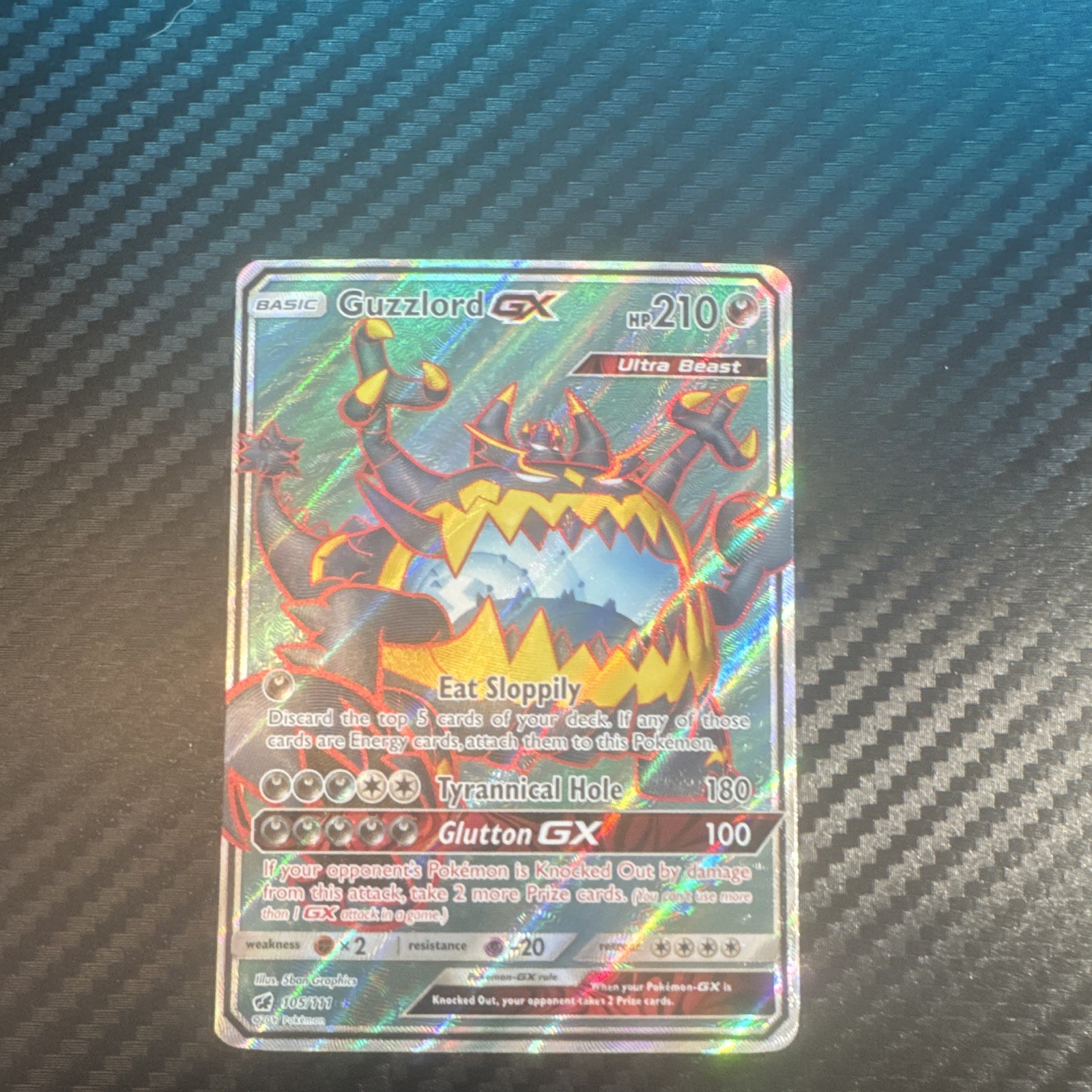 Pokemon TCG Guzzlord GX 63/111 Crimson Invasion Holo Ultra Rare 210 HP EN