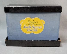 Vintage JACK SPRAT Western Grocer RECIPE BOX WITH CARDS Paper ADVERTISING