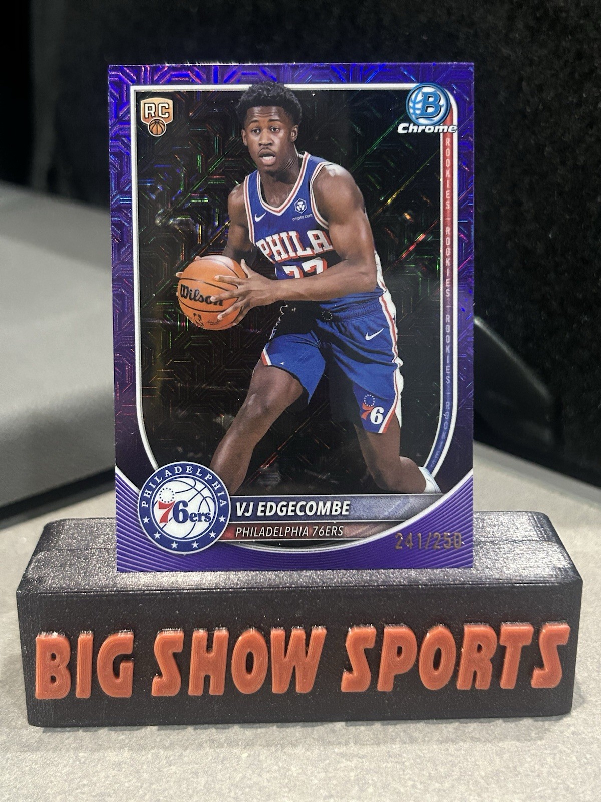 2025-26 Bowman - VJ EDGECOMBE - (RC) Chrome Purple Mojo Refractor /250 #BCV-3
