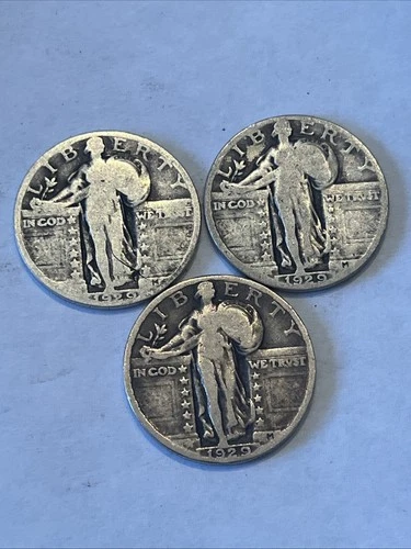 lot of 3 1929 standing liberty quarters Great condition