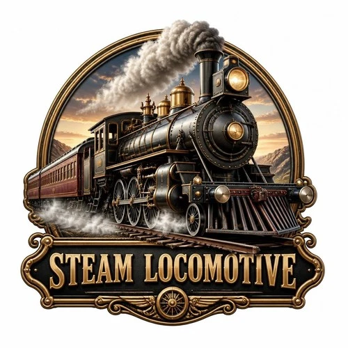 Steam Train Self Adhesive Vinyl Waterproof Sticker