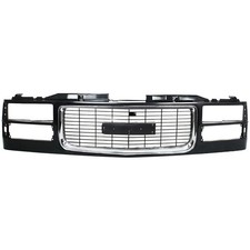 Grille Assy Black With Chrome Center For 94-98 Gmc C1500 94-00 K1500 K2500 Yukon