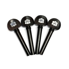 4/4 Violin Ebony Peg Pegs Abalone Inlaid Shell Conch Flower Natural Wood Black