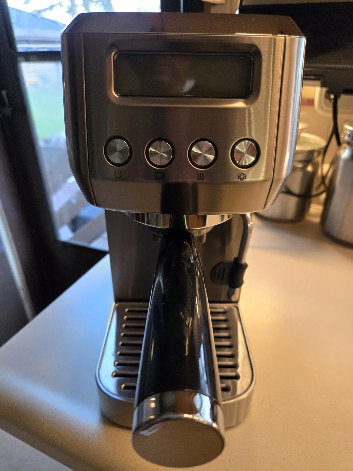 amzchef Espresso Machine Stainless Steel Digital Control Panel Steam Wand