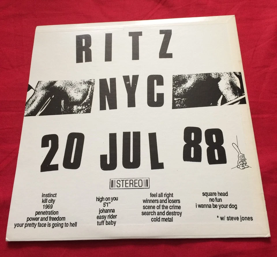 Iggy Pop Live at the Ritz July 20 1988 Rare Dble LP - Image 2 of 4