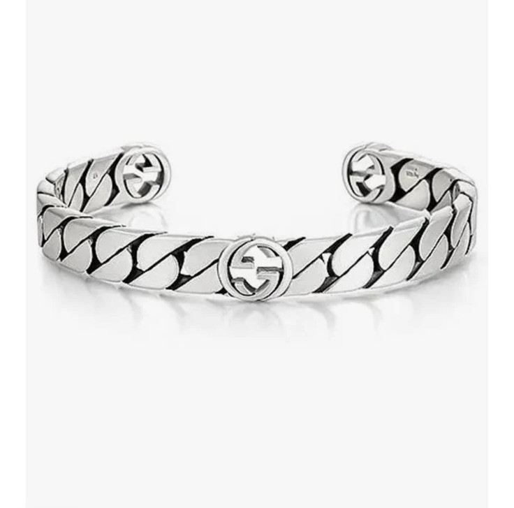 Gucci Interlocking Bracelet Cuff Silver $569 - image 1