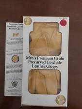 Men's Premium Grain Precurved Cowhide Leather Gloves 3 Pack