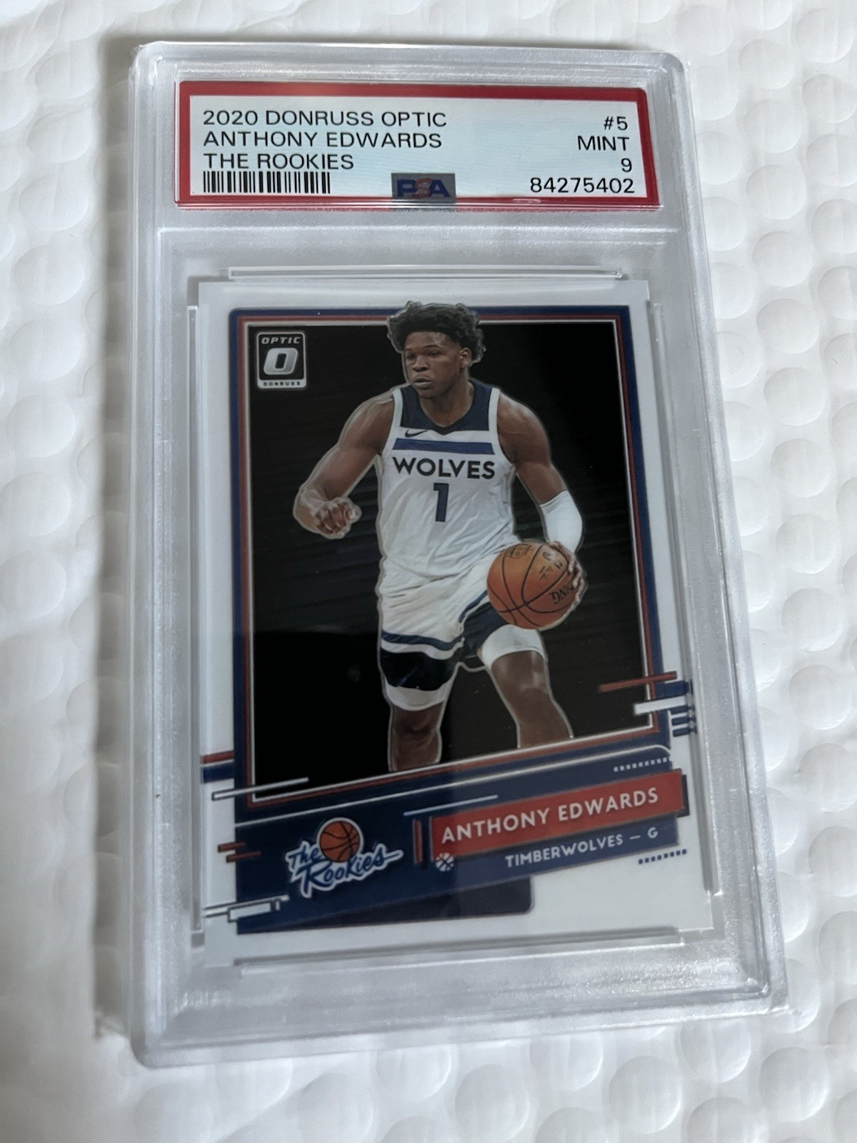 2020 Donruss Optic The Rookies #5 Anthony Edwards PSA 9 RC