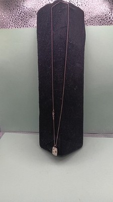 Vtg Sterling Silver ''IMAGINE'' Rectangle Pendant 16-18'' 925 Necklace 
