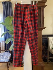 Vtg Pendleton Royal Stewart Women's Trousers Tartan 100 Pure Wool Sz 14 Pants