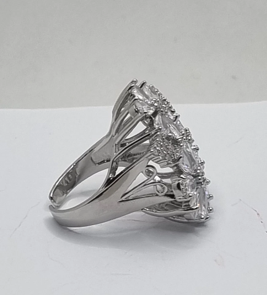 ANELLO FLOREALE DA SERA, anello pavettato, anello regolabile - Immagine 3 di 4