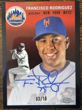 2023 Topps Chrome Platinum Francisco Rodriguez /10 Black Refractor AUTO ON CARD