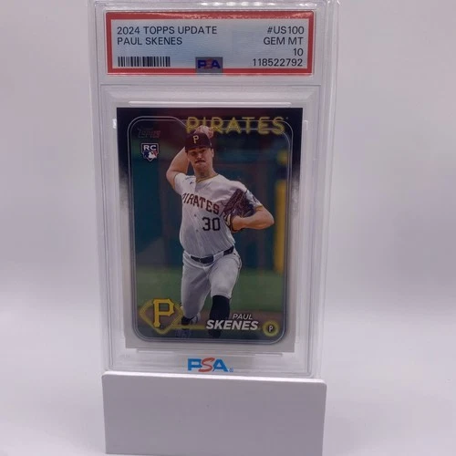 2024 Topps Update Series - Paul Skenes #US100 White uniform (RC) PSA 10 P320