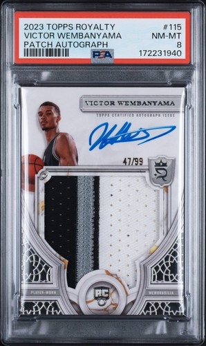 2023-24 Topps Royalty Victor Wembanyama RC Patch Auto /99 PSA 8 Rookie RPA