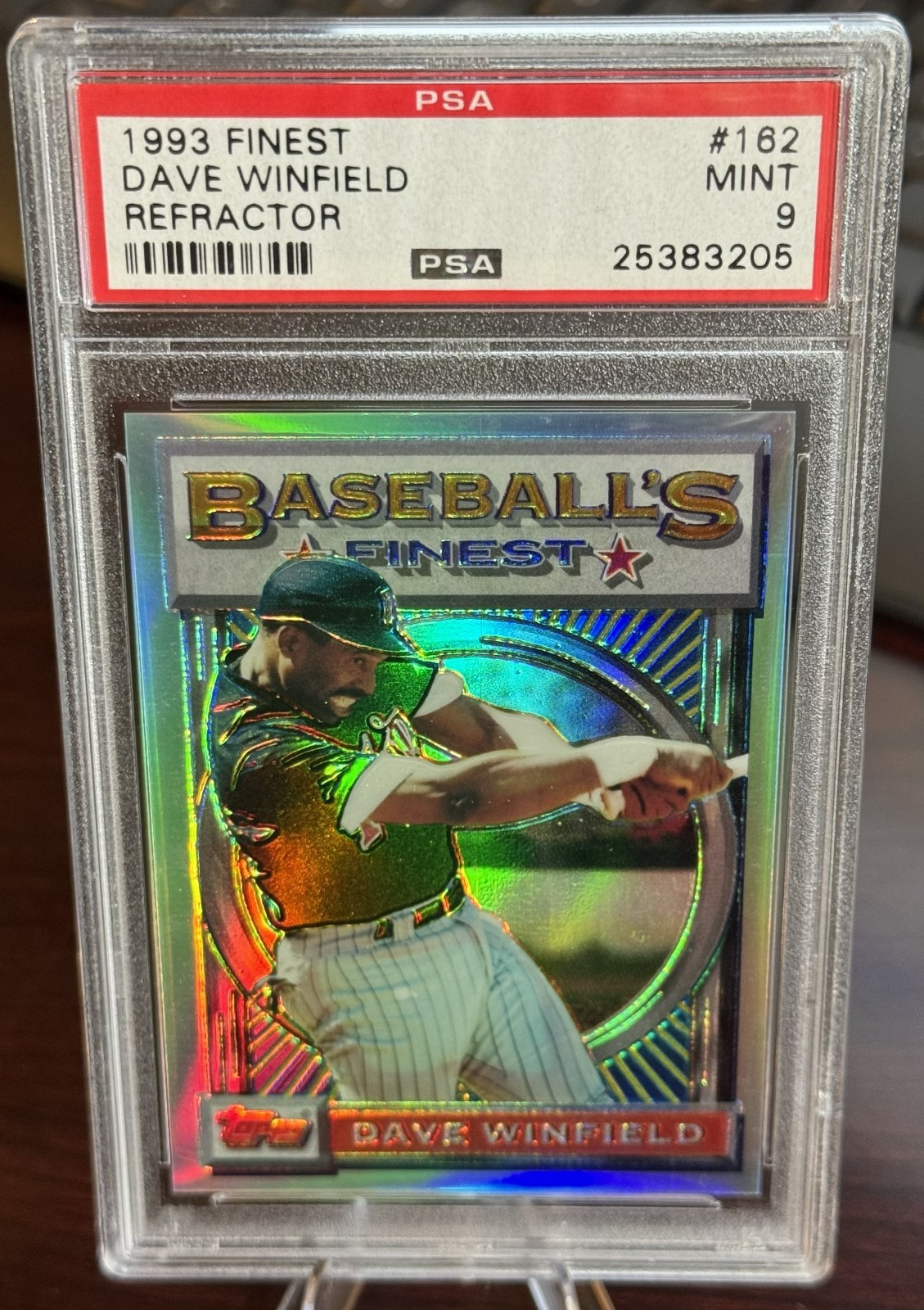 TOPPS FINEST 1993 REFRACTOR #162 DAVE WINFIELD PSA 9 TWINS HOF