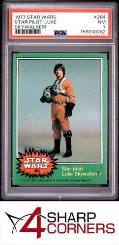 1977 Topps Star Wars #264 Star pilot Luke Skywalker! — PSA 7