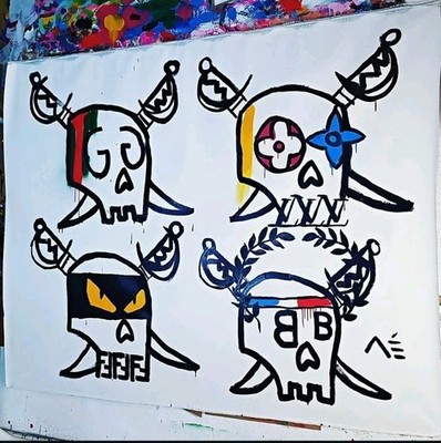 Gemälde Artist Manuel Mane | SKULLZ | 150cm x 160cm  | Großformat