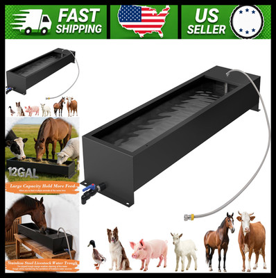 Stainless Steel Livestock Water Trough with Drain Hole for Cattle Horses Dogs