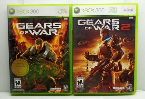 Gears of War 1 & 2 (Xbox 360, 2011) 2 Game Bundle - Complete Tested Free Ship