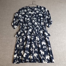 Ganni Womens Dress Large Blue Floral Maxwell Crepe