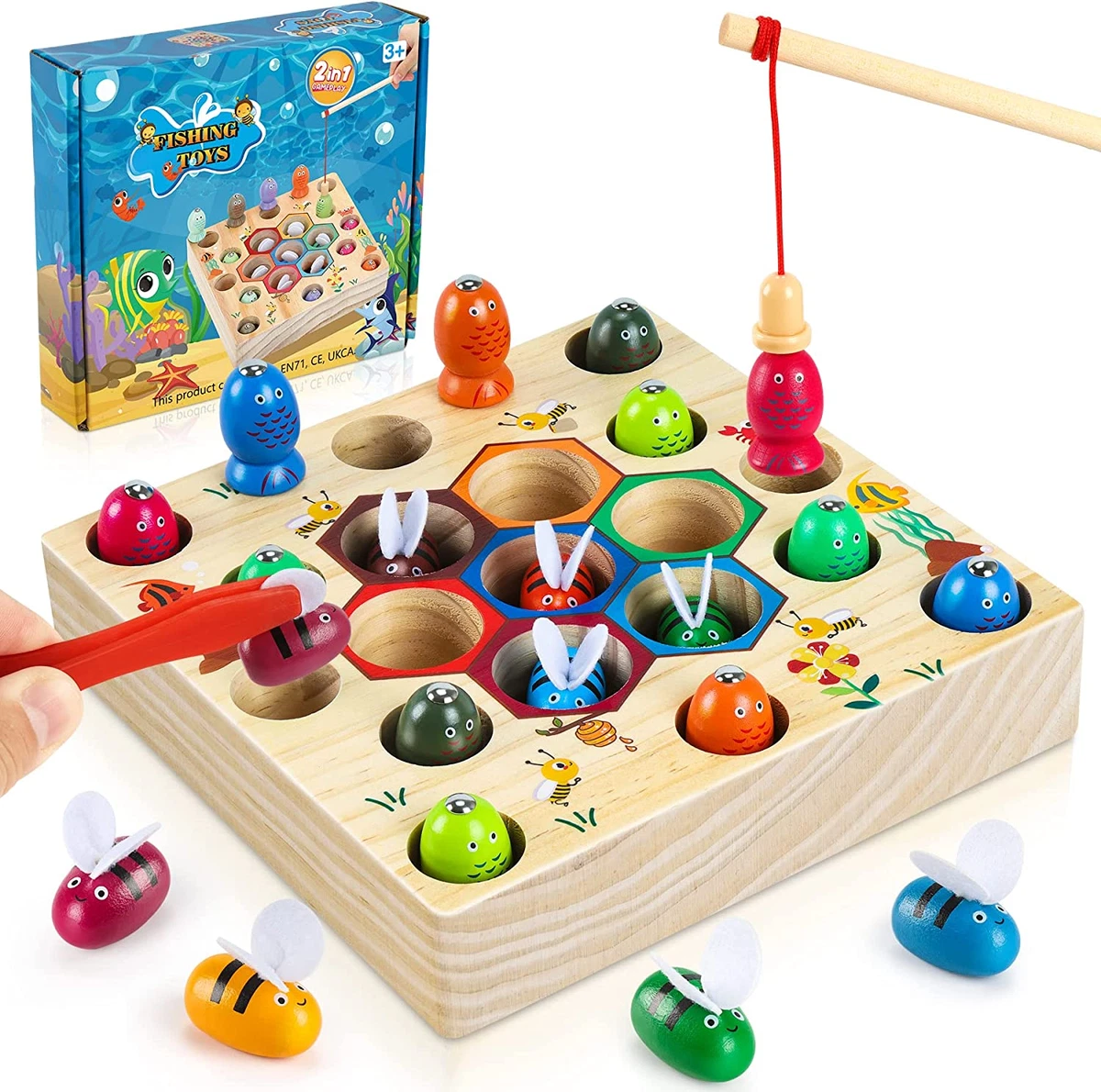 Giochi Di Pesca Montessori 2 in 1 Magnetici in Legno, Perfetti Giocattoli  Consi