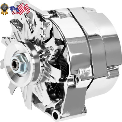 New Alternator for 120Amp Chrome 3 Wire Self Exciting Street Rod GM 305 350 BBC 
