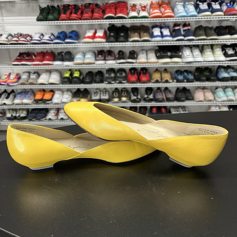 Zapatos de vestir Enzo Angiolini de cuero sin cordones mariposa amarillos para mujer talla 7M Foto 4 de 4