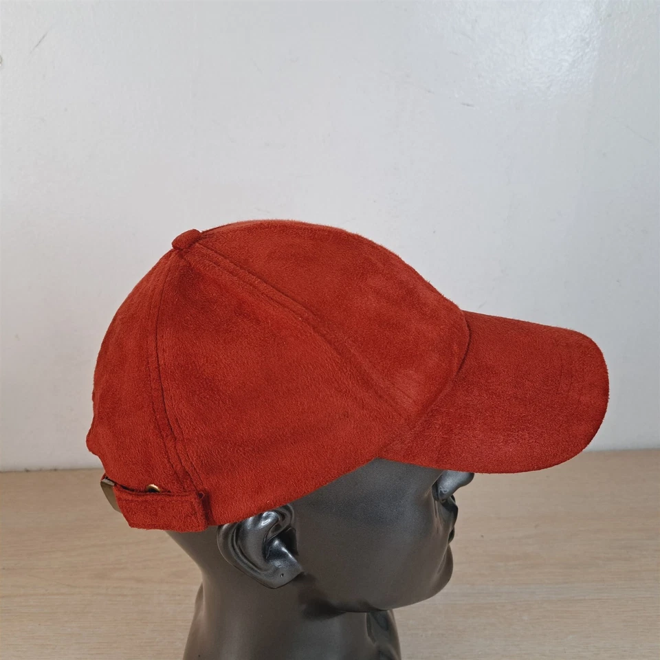 FREE PEOPLE WILLIAMSBURG VEGAN SUEDE BURGANDY ADJUSTABLE STRAP BASEBALL HAT/CAP - Image 4 of 4