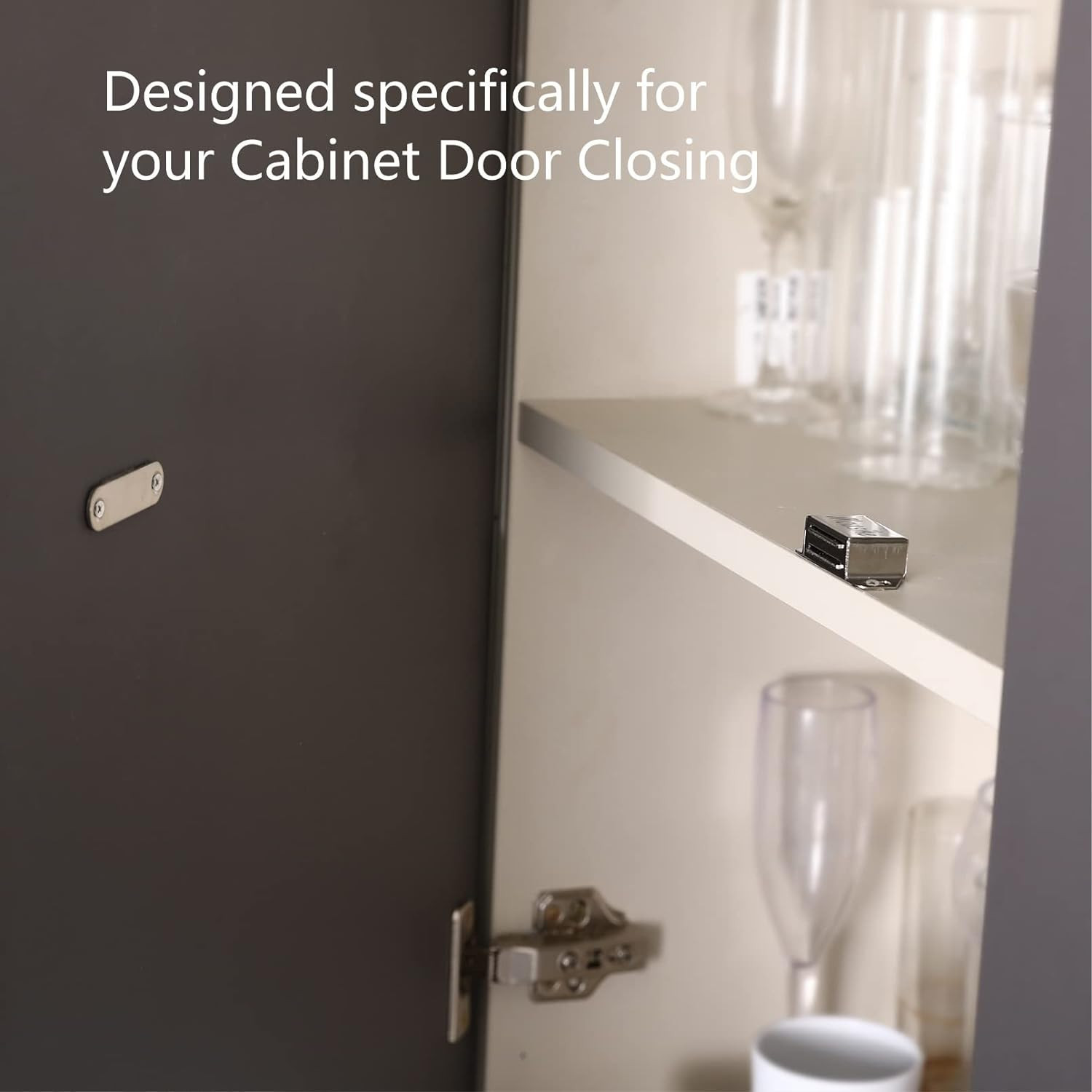 Mousike Cabinet Magnets 30Lb Stainless Steel Magnetic Door Catch with Strong Mag