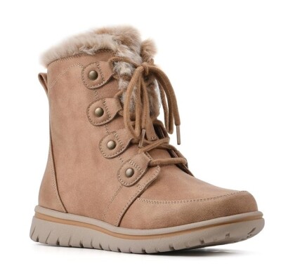 Cliffs Womens 10 M Wheat Brown Fabric Lined Lace Up Boots NIB ZI4