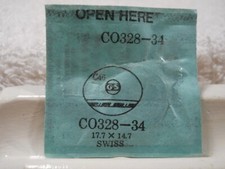 GS CO328-34 Watch Crystal Fit Swiss - 17.7 x 14.7 mm - Replacement / Repair