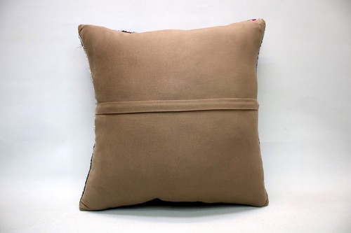 Kilim Square Pillow, 18x18 in, Decorative Throw Cushion, Handmade Vintage Pillow - Picture 6 of 6