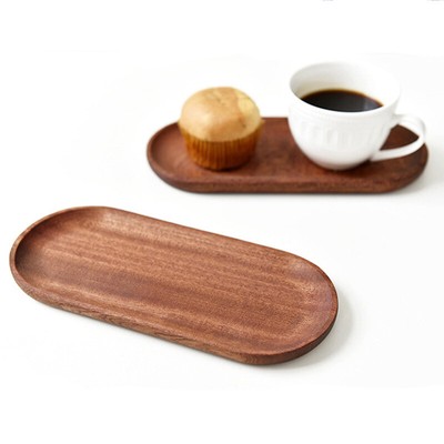 Large Size Walnut Wooden Tray Ins Wind Wooden Plate Dinner Plate Cake Bread Coff