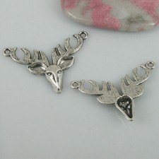 20pcs Tibetan Silver color deer head design charms EF0501