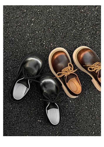 Men's Lace Up Dress Shoes Retro Formal Platform Britain Round Toe Oversize Chic - Picture 15 of 24