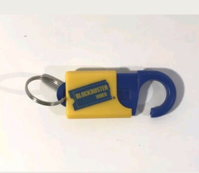 LOT OF 2 BLOCKBUSTER VIDEO Vintage Keychain Plastic Collectible Advertising